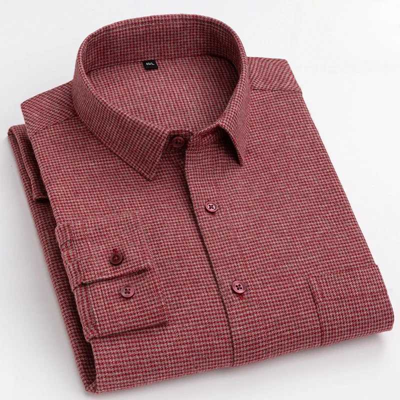 High quality 100% pure cotton long sleeved mens casual shirt pure cotton style top elegant clothing X250324