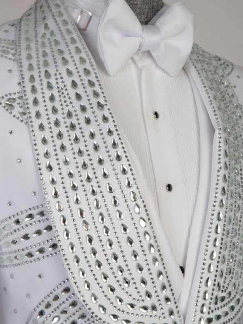 Luxury Wedding Tuxedos Crystal Beaded Men Suit Shawl Lapel 1 Piece Set Jacket Party Formal Groom Business Blazers Customized