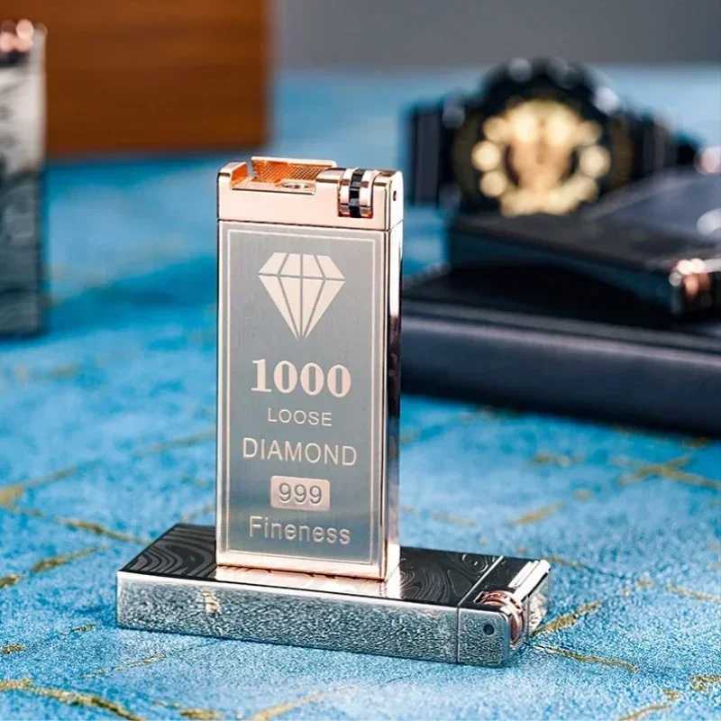 Creative Roller Silent Ignition Windproof Red Flame Butane Gas Lighter Zinc Alloy Replaceable Battery Electric Lighters SmokingC250319