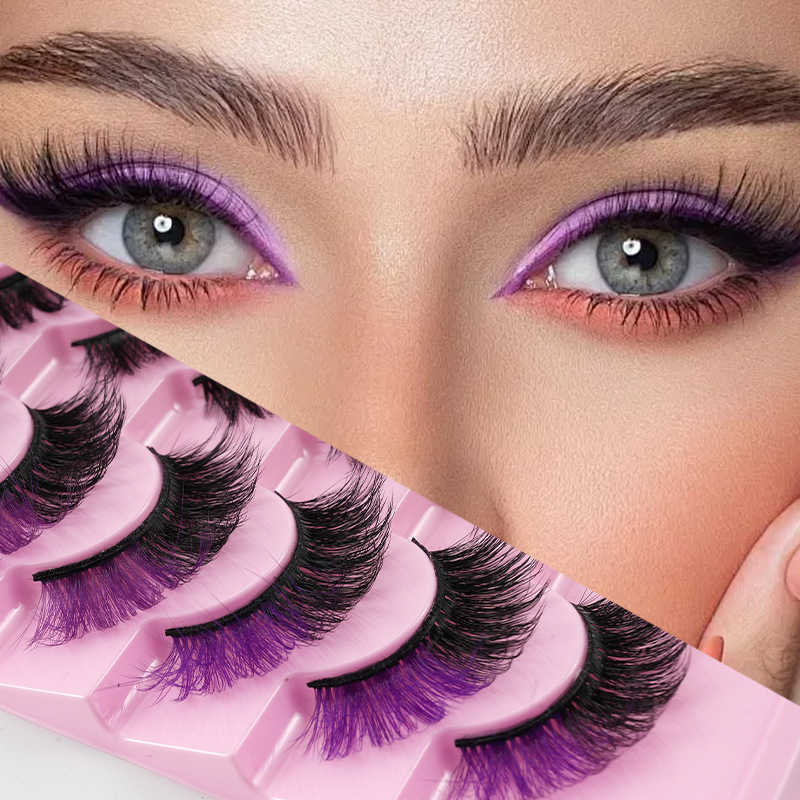 New 8-Pair Thick Cross 3D False Eyelash Imitation Mink Hair Eyelash Color M001 Eyelash W250324