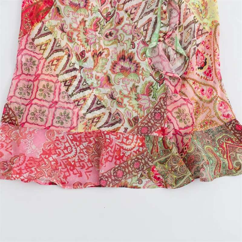 Women's Slip New Fashion Summer Patchwork Print Backless Dresses For Women Casual Chic Ladies Midi Dress