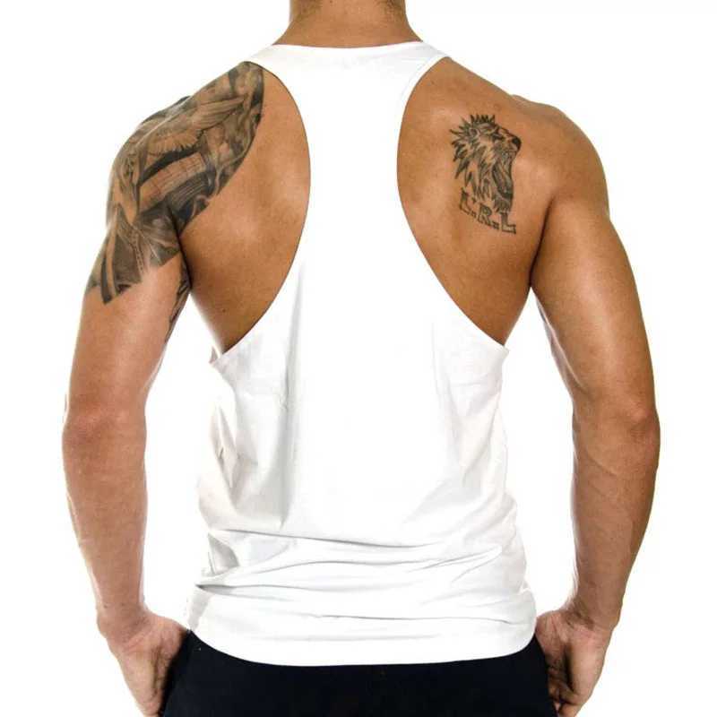 2024 Summer 100% Cotton Bodybuilding Muscle Strap Tank Top for Mens Fitness Exercise Y Back Tank Top X250324