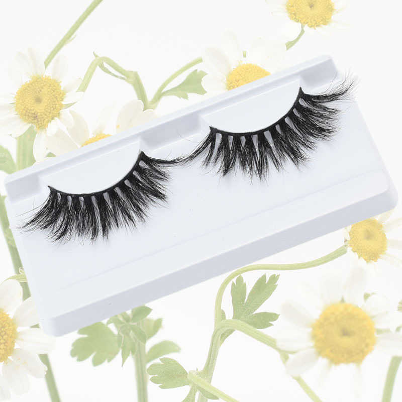 Cross style mink fur 3D simulation natural thick false eyelashes W250324