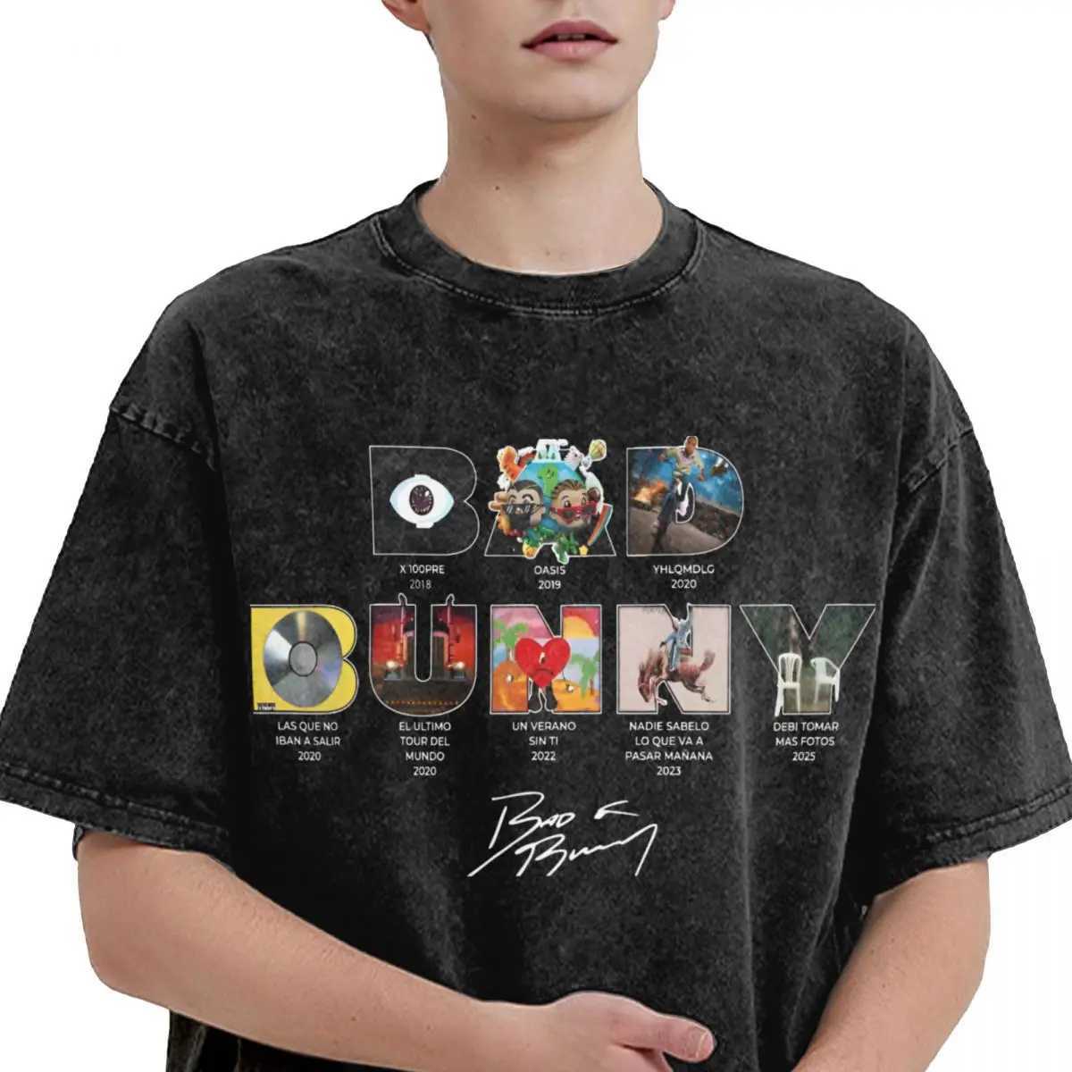 Bads Bunnys DTMF Debi Tirar Mas Fotos 2025 Album T-shirt Washing Cotton T-shirt Retro Mens and Womens Top Ts X250324