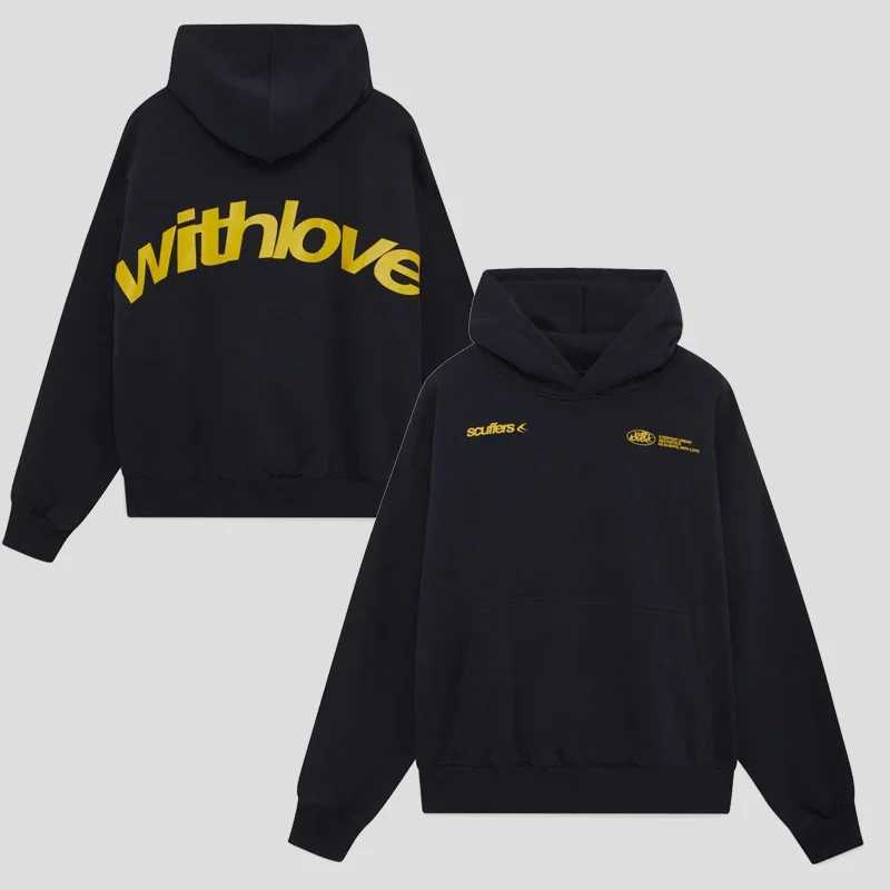 Scuffers latest version double-sided printed mens sports hoodie brother Gothic oversized T-shirt street top Y2k clothingT250323