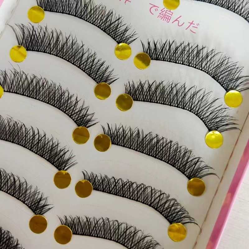 Cross 6 eyelets elongated thick 16 forked cotton thread pure handmade false eyelashes soft bridal makeup eyelashes W250324