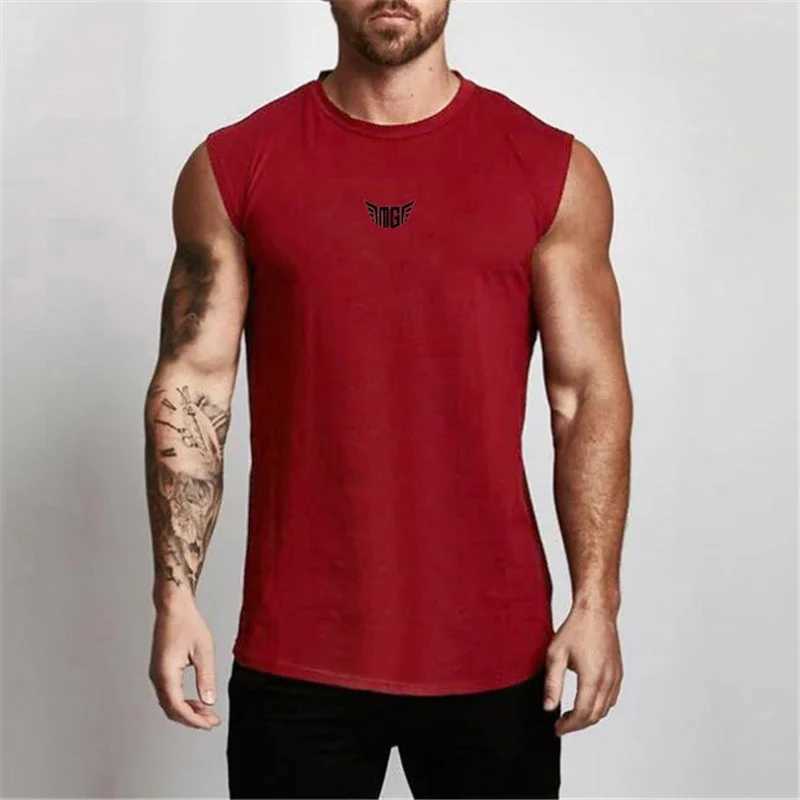 Summer compression fitness vest mens cotton fitness sleeveless T-shirt sportswear mens sportswear muscle vest X250324