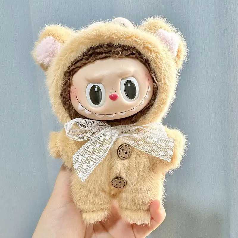 17cm mini plush doll clothing accessory suitable for Korean K-pop Exo Labubu idol doll couple college street sweater clothingXJ250324