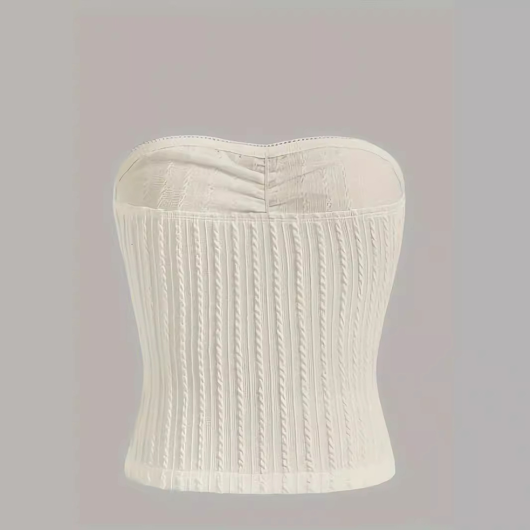 2024 Women's Sexy Designer Tank Top Outdoor Beach Sports Solid Color Fashion Casual Strapless Tank Top