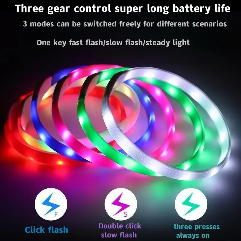 Led Luminous Dog Collar PVC Waterproof For Large Medium Small Dogs Collar Usb Light Night Safety Pet Glowing Accessories 250320