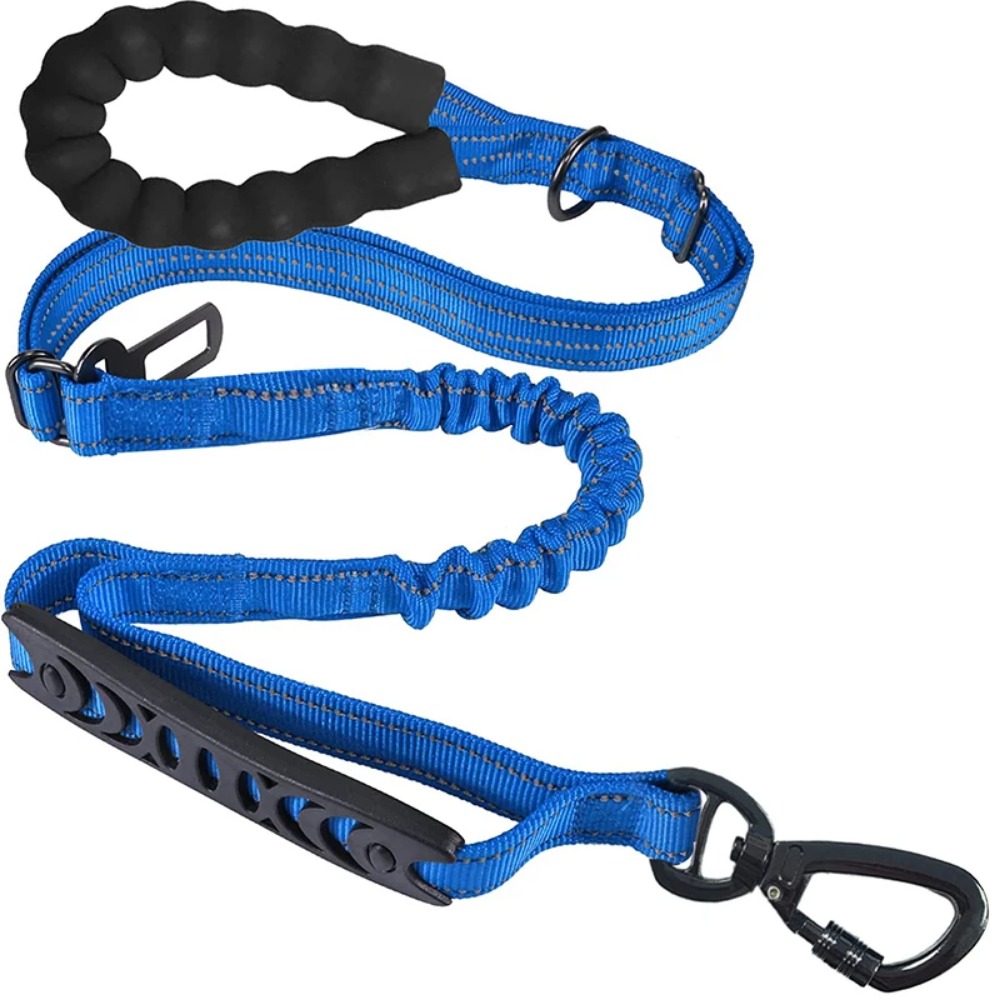 New Heavy Duty Tactical Bungee Dog Leash Reflective Pet Leashes with Car Seat Belt Dog Accessories for Small Lagre Dogs