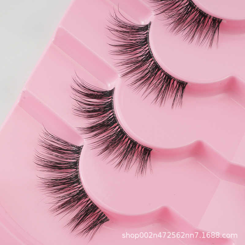 Sweet and cool style elongated eye corners enlarged eyes large capacity false eyelashes half eye slanted fly style fox style eyelashes W250324