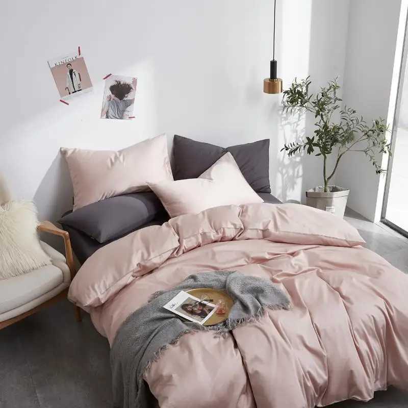 Egypt Cotton solid color Bedding set Silky e Duvet Cover set Single product bedsheet cases Twin King Size Z250324