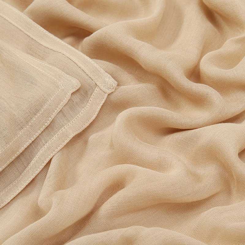 Customized headscarf made of artificial silk and cotton for warm plain scarves large-sized shawl Islamic headscarf b90 * 85cm X250324