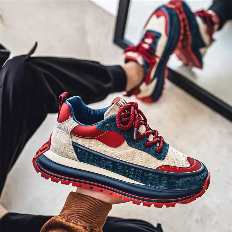 Thick soled mens thick sports shoes outdoor wear-resistant mens trend 2025 new mens casual shoes Fi comfortable anti slip vulcanizedXJ250324
