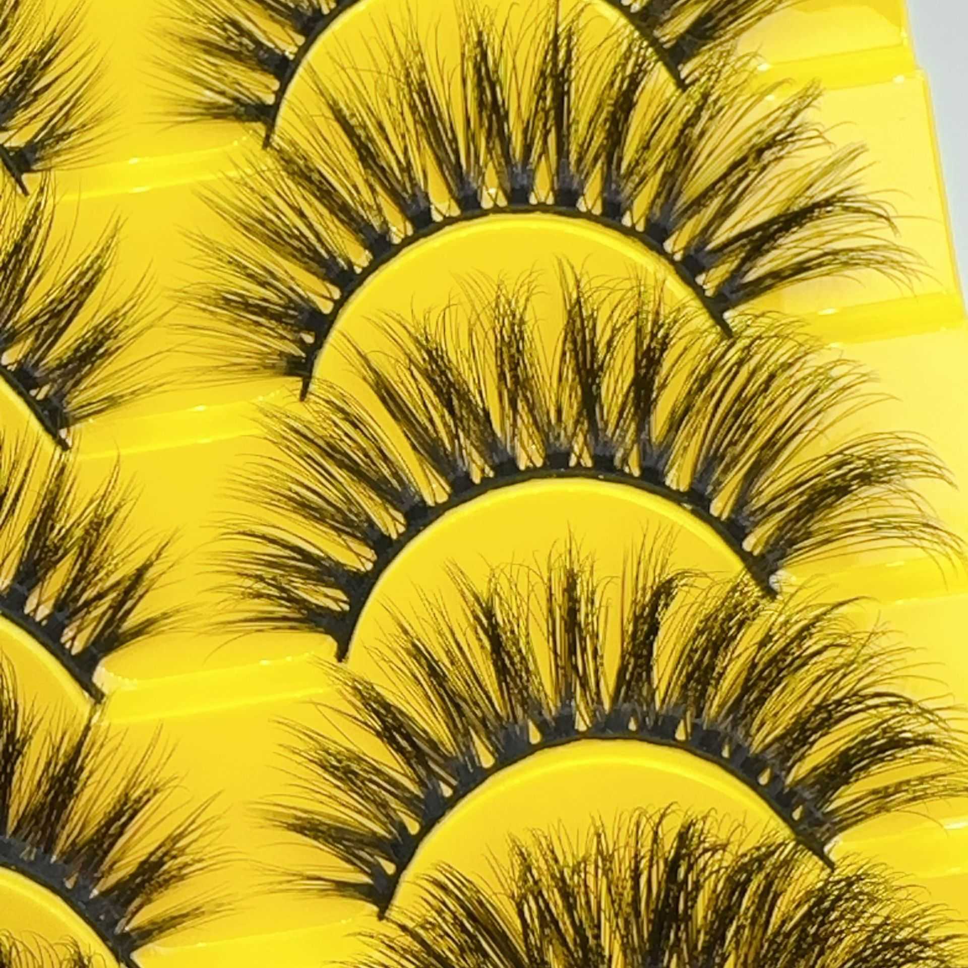 Ten Pair 3D Synthetic Fiber False Eyelash New Product Thick and Exaggerated Natural Curling Eyelash W250324