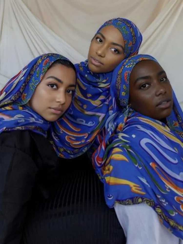 1 piece of Ramadan headscarf leopard print Wen Boheng watercolor soft Muslim headscarf floral breathable shawl packaging scarf warm X250324