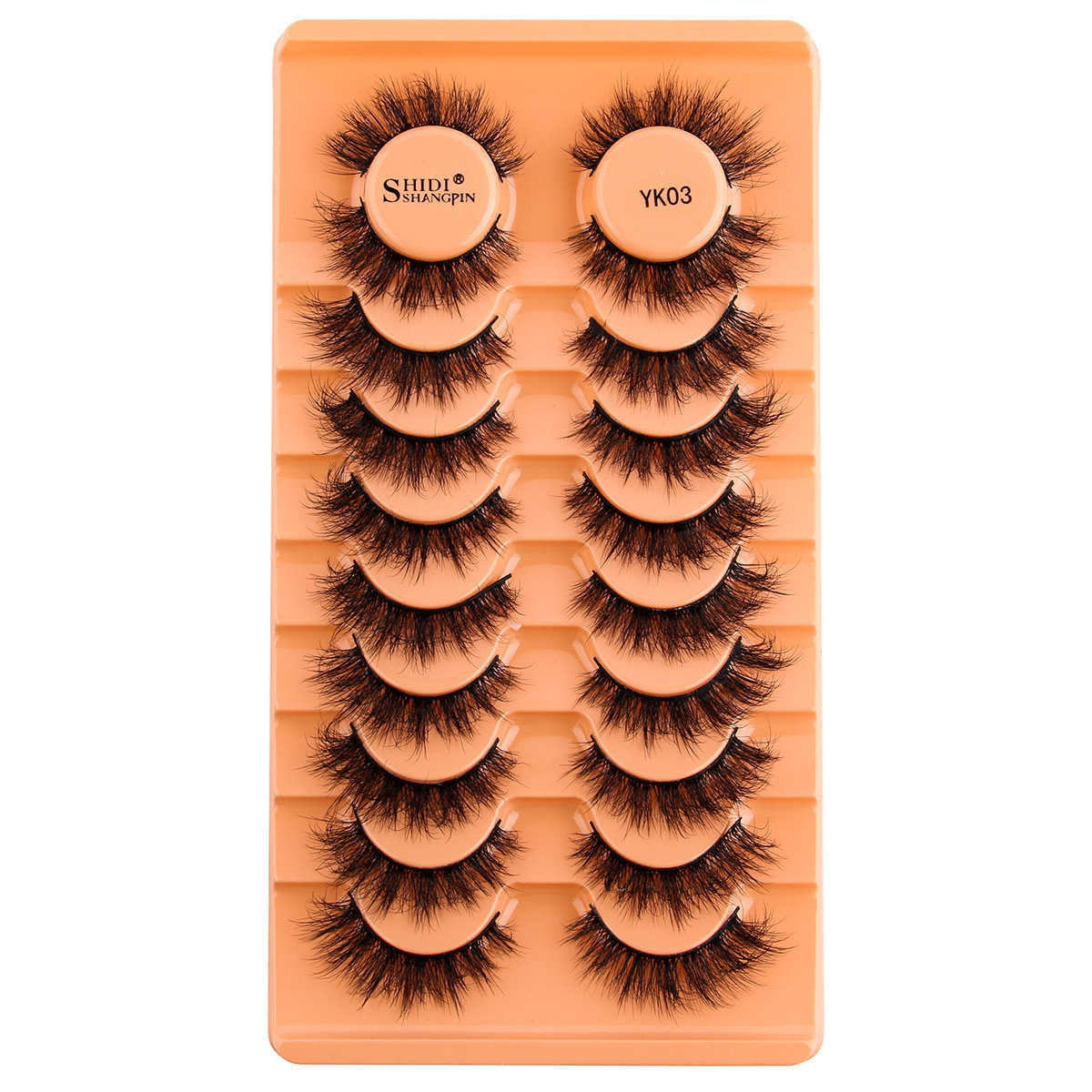 New product 10 pairs of fake eyelashes with natural fluffy faux mink fur and exaggerated thick eyelashes W250324