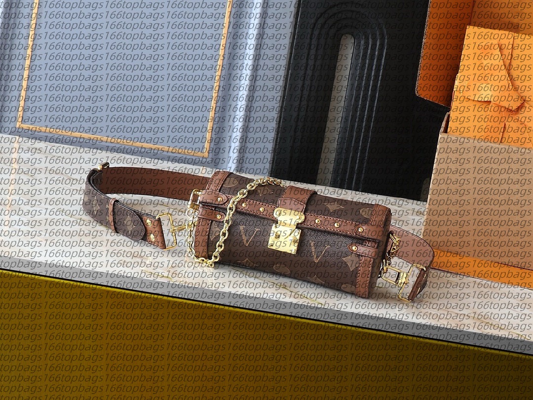 M57853 papillon trunk toile Cylindrical pencil holder bag Bamboo knot bags designer bag Fashion shoulder crossbody package clutch handbag evening tote bags