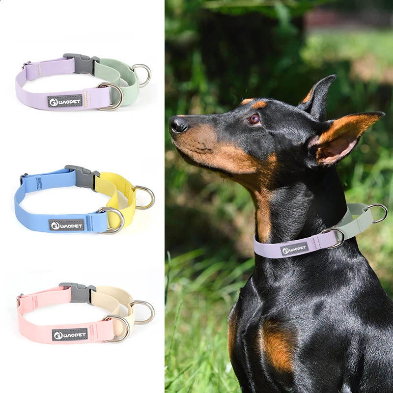 PVC Waterproof Dog Collar for Large Medium and Small Dogs Pet Training Walking German Shepherd Malinois 250320