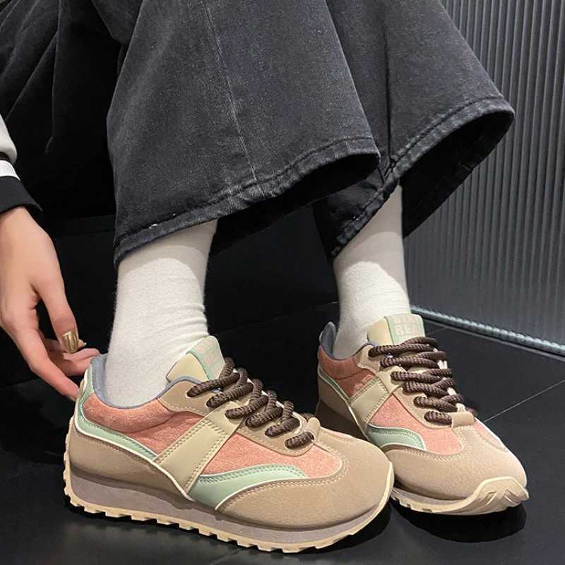 Womens luxury sports shoes retro platform sports shoes womens 2025 autumn new sports running casual shoes womens vulcanized shoesXJ250324