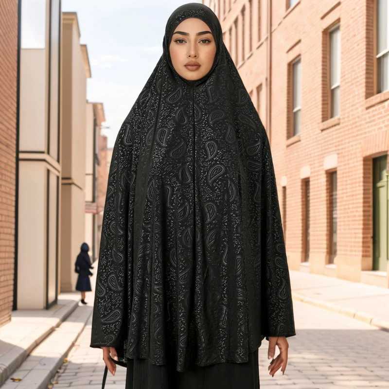 Wenpaisley headscarf long shawl solid color Abaya Fl cover Muslim black turbo belt corset printed foard dress X250324