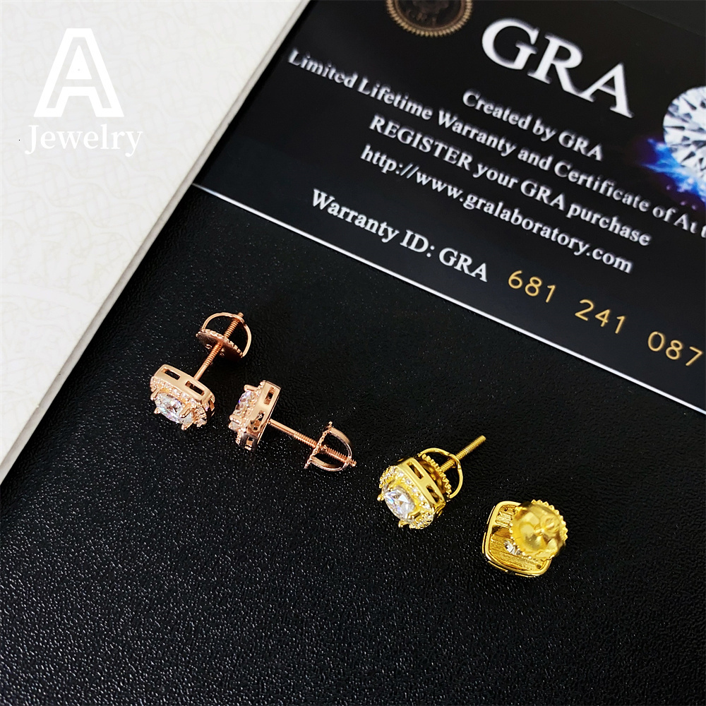 925 Silver Moissanite earrings5 mm mens and womens boutique earrings Cross-border boutique Hip-hop earrings