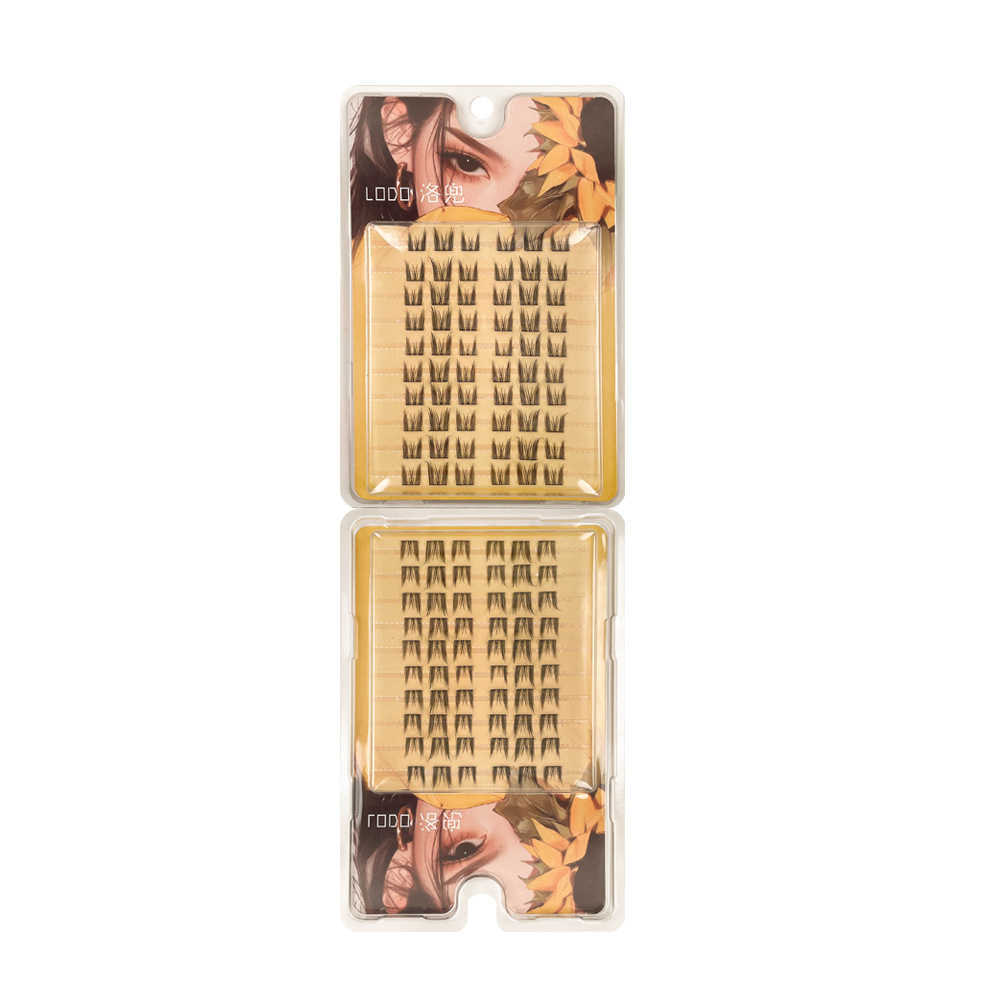 Large Capacity Cat Elf Eyelash False Eyelash Pure Desire Cat Ear Natural Segmented Single Cluster Trilogy Lazy Thick Novice W250324