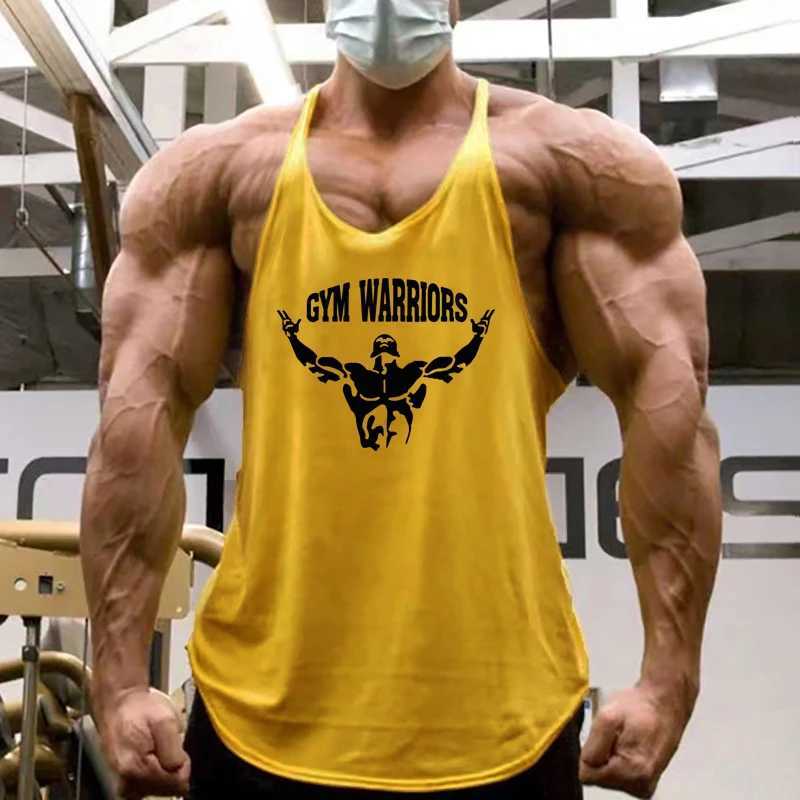 Muscleguys brand gym clothing fitness Stringer Tank top mens Y back bodybuilding shirt summer cotton loose vest muscle single piece X250324