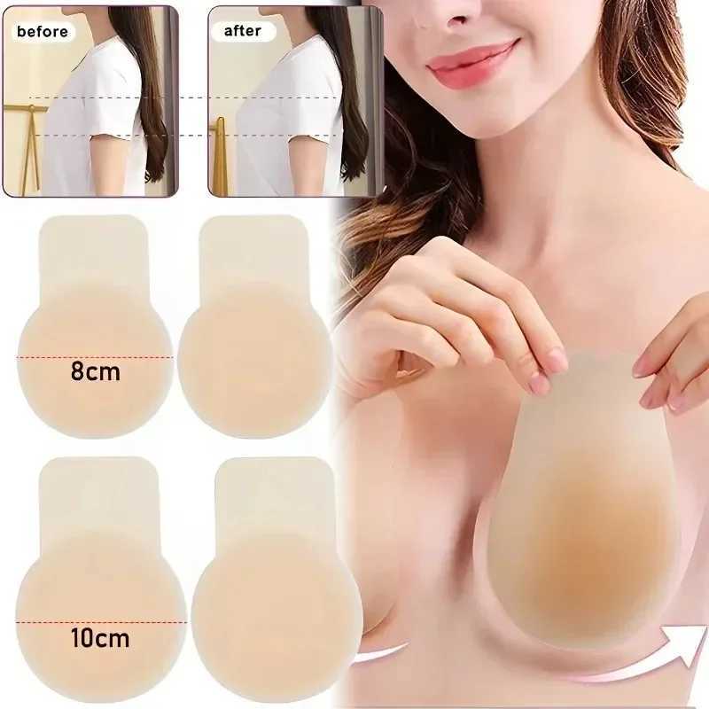 2 pieces of silicone lifting cushion cover reusable womens invisible lifting bra sticker bra breast pastry strapless adhesive braXJ250324