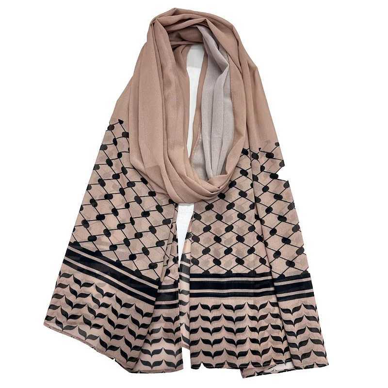New Kuffiyeh Printed Chiffon Headscarf Breathable Soft Large Size Fashionable Forward Scarf Shawl Muslim Headscarf Shawl Ramadan X250324