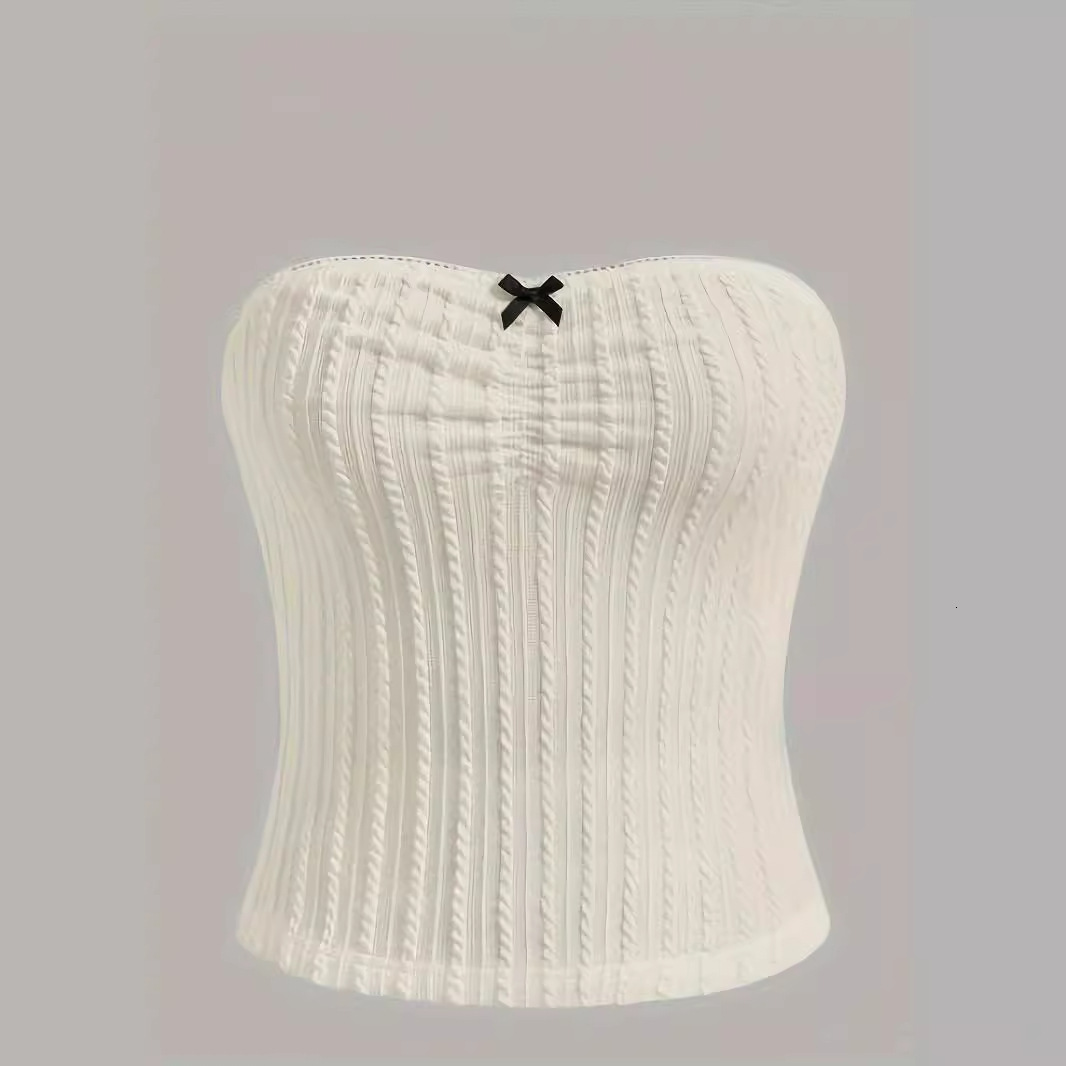 2024 Women's Sexy Designer Tank Top Outdoor Beach Sports Solid Color Fashion Casual Strapless Tank Top