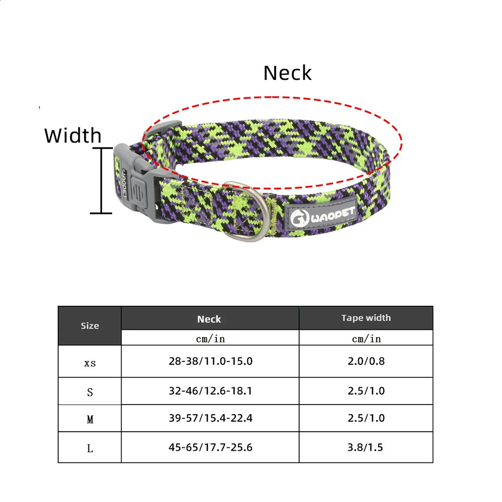 Adjustable Puppy Dogs Collar Medium Large For Dog Choker Ring Durable Reflective Nylon Pet Cat Collar Breathable Bulldog Harness 250320
