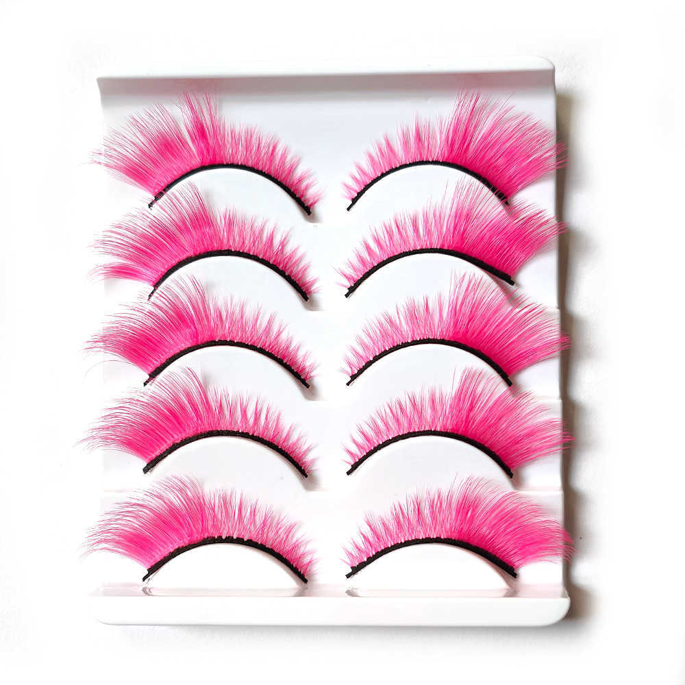 Blue False Eyelash Slant Flying Fox Eye Tail Stretching Stage Performance Color Eyelash Thick Exaggerated COS Anime W250324