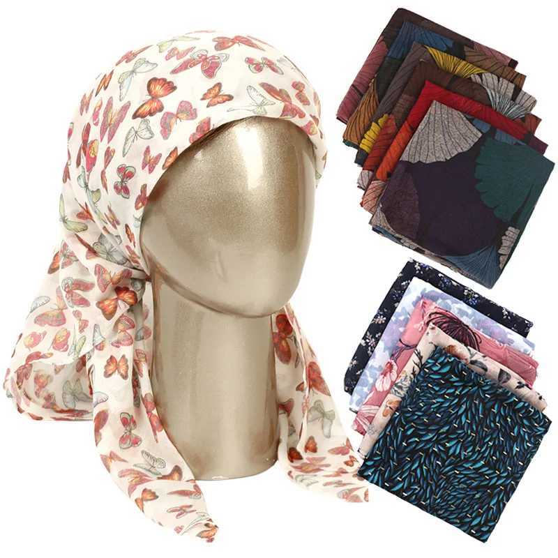Printing Banda headbands square satin scarves fashionable turbo bands and new vintage hair accessories for girls X250324