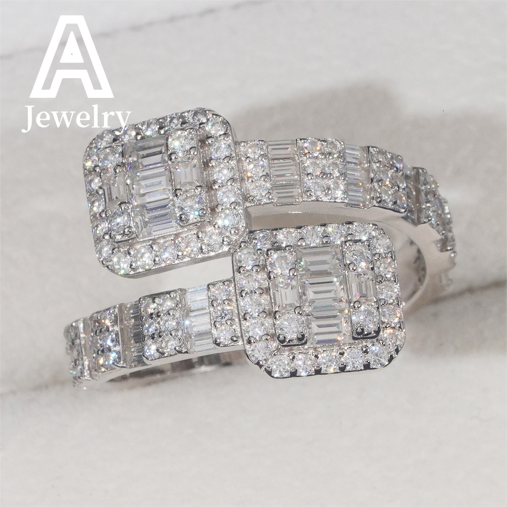 Fashion jewelry 925 sterling silver vs Moissanite hip hop mens and womens ring cross-border promotion products