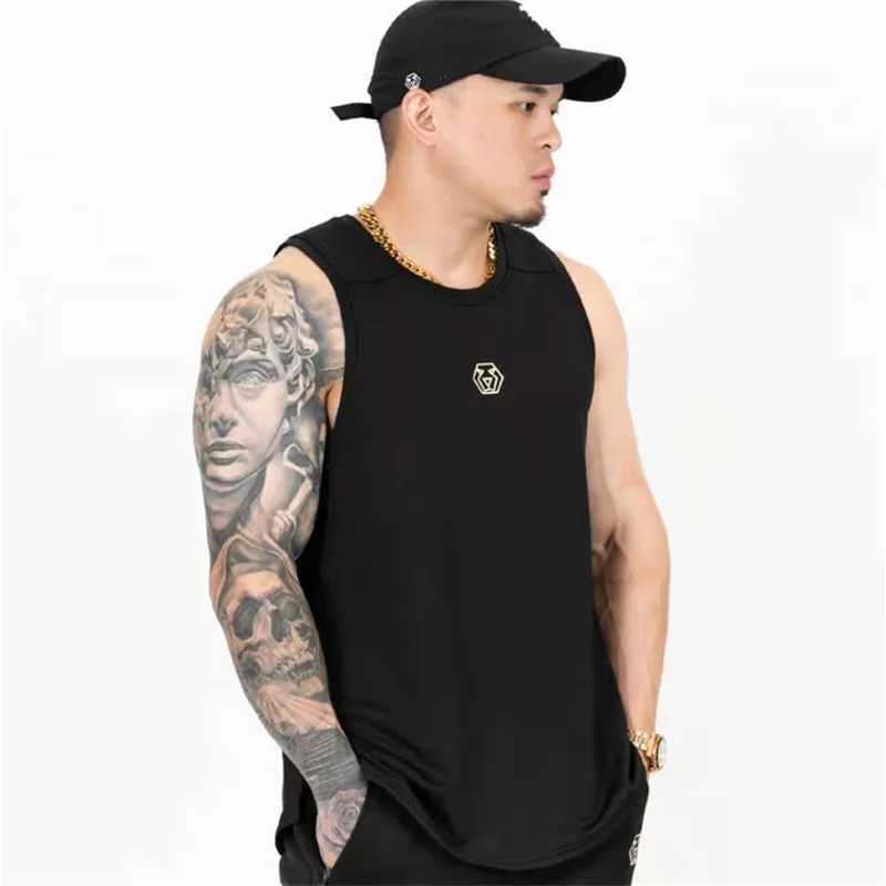 Mens brand gym striped vest mens fitness vest cotton sleeveless fitness vest single set sportswear fitness vest X250324