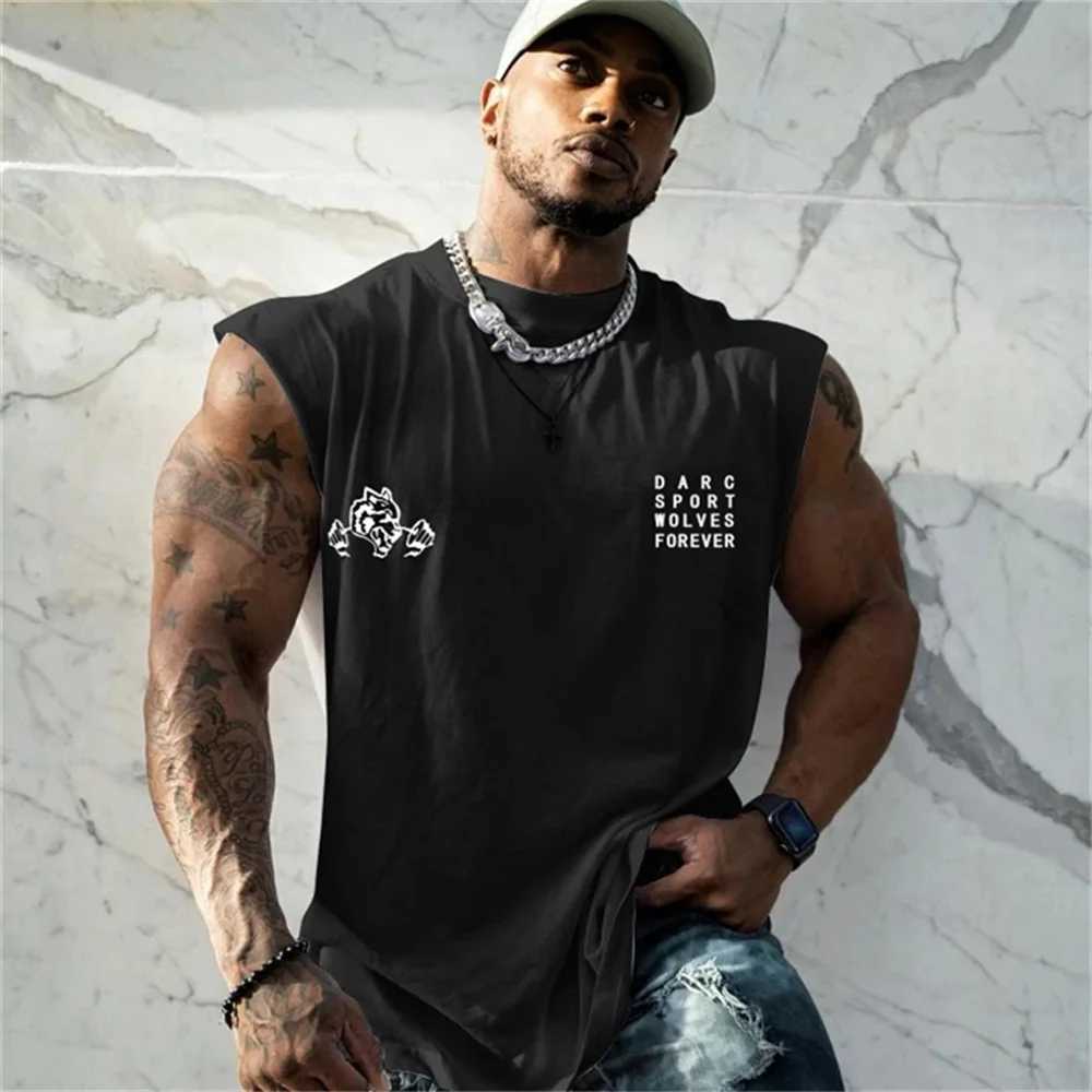 Summer new mens fitness vest sleeveless mens sports shirt cotton based sports vest X2503243