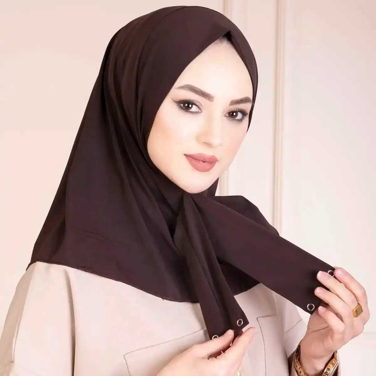 Ready Snap Fastener Headband Breathable Muslim Scalp Cap Regular Neck Shawl Warm Headband X250324
