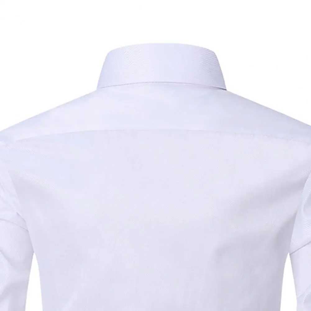 Mens long sleeved casual shirt solid color commercial vertical shirt black and white business shirt wedding official Camilla Masculina X250324