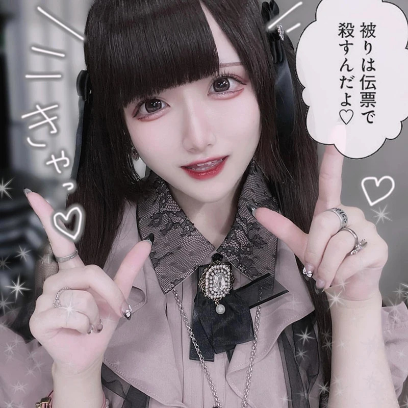 Kawaii womens shirt Lolita Y2K cute Japanese style Jirai Kei shirt elegant long sleeved sweet top casual aesthetic shirt 250322