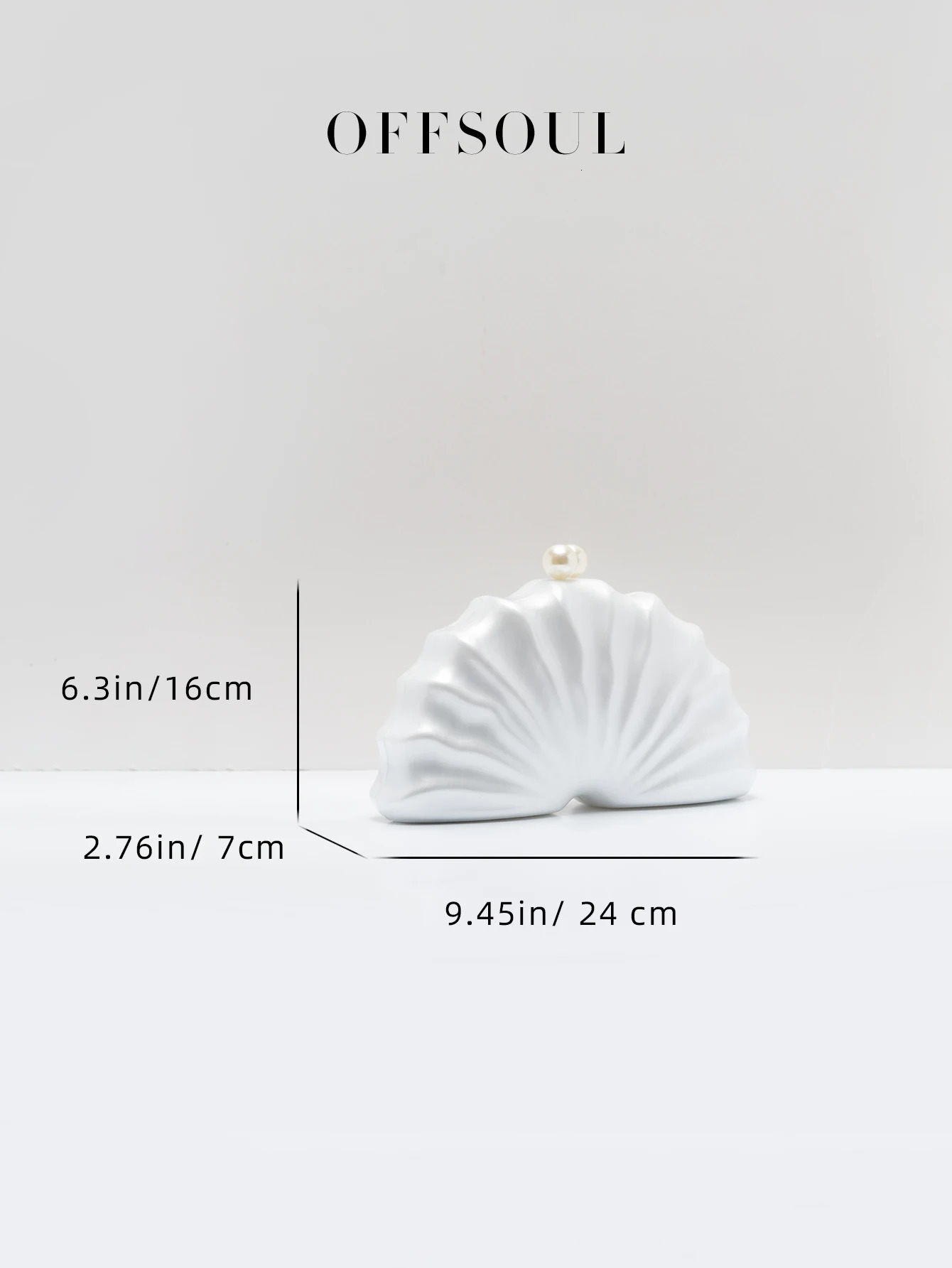 Vintage Lychee acrylic shell shape pearl detachable banquet clutch Versatile wedding dinner chain clutch 250320