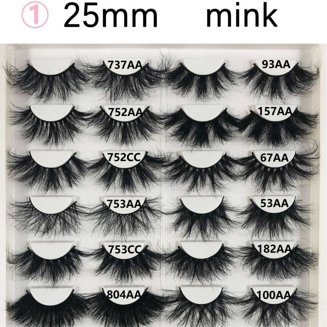 3D fluffy thick curled mink false eyelashes 25mm crisscross messy W250324