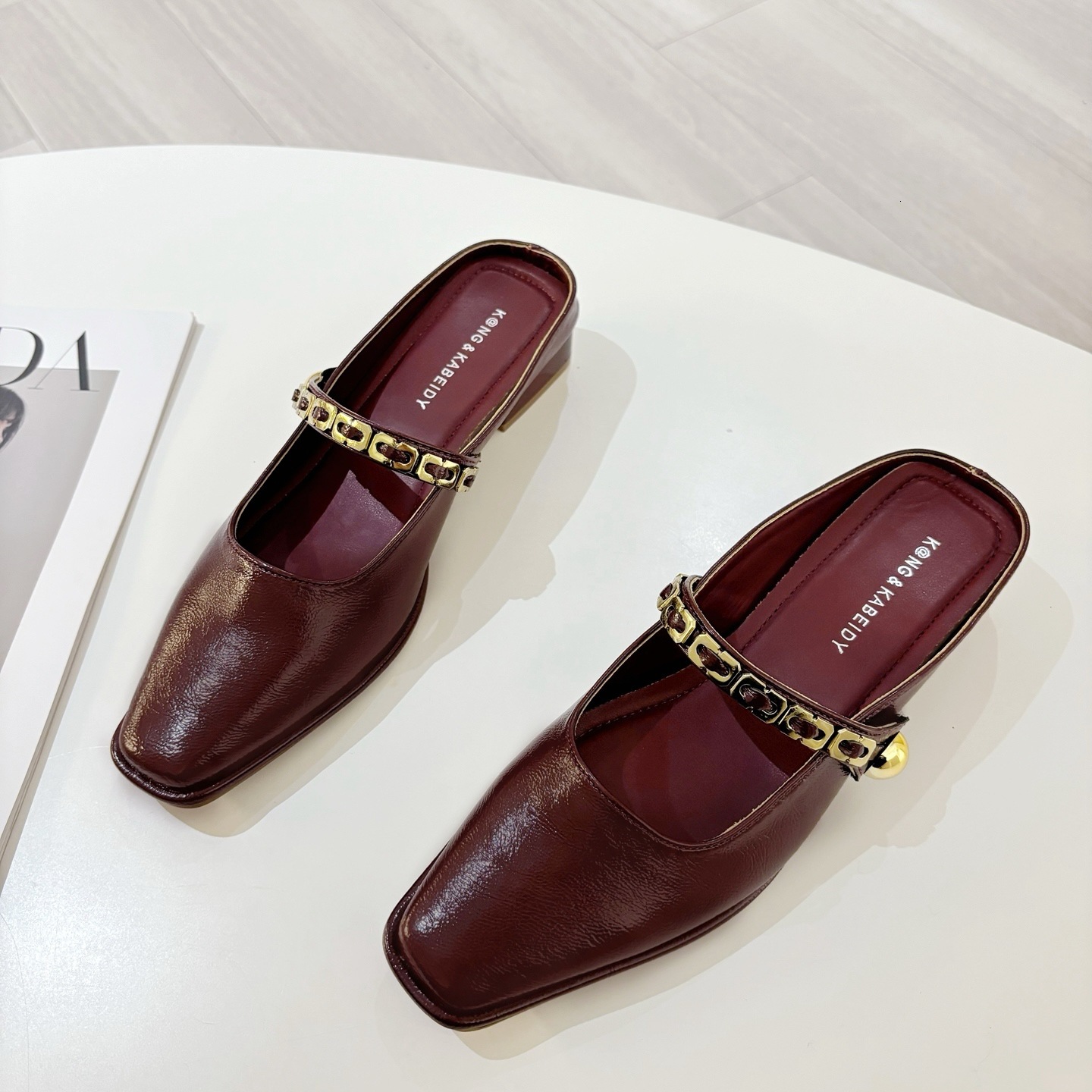 2025 New French Shoes with Square Toe Straight Strap Designer Fashionable Multi functional Lightweight and Comfortable Suitable for Commuting