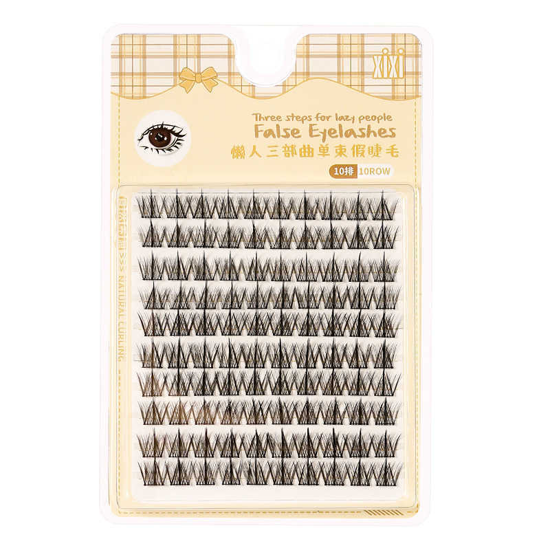 Xixi Tower Tip Wheat Ear False Eyelash 10 Rows of Large Capacity Natural Simulation Dense Ultrafine Stem Segmented Eyelash W250324