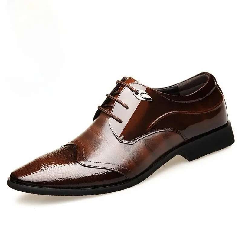 2025 New Oxford for Crocodile Dress High Quality Patent Leather Party Shoe Business Men Casual Shoes