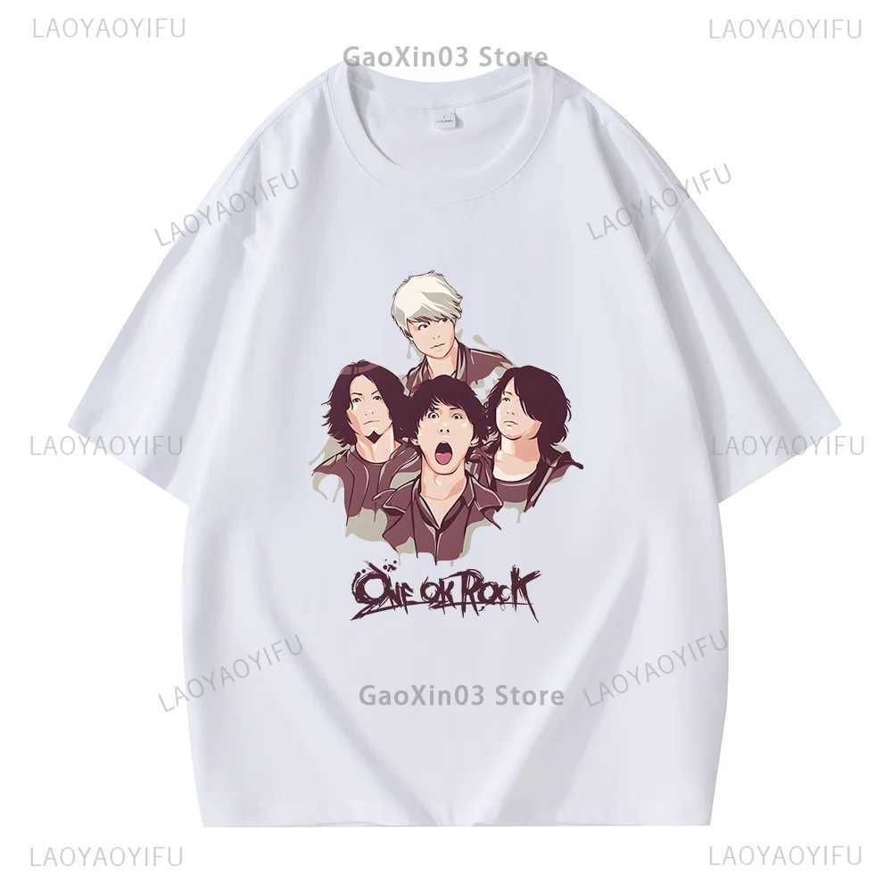 One Ok Rock Shirt Japanese Rock Band Printed Top Fashion Hipster T-shirt Graphite T-shirt Womens Clothing Cotton T-shirt X250324