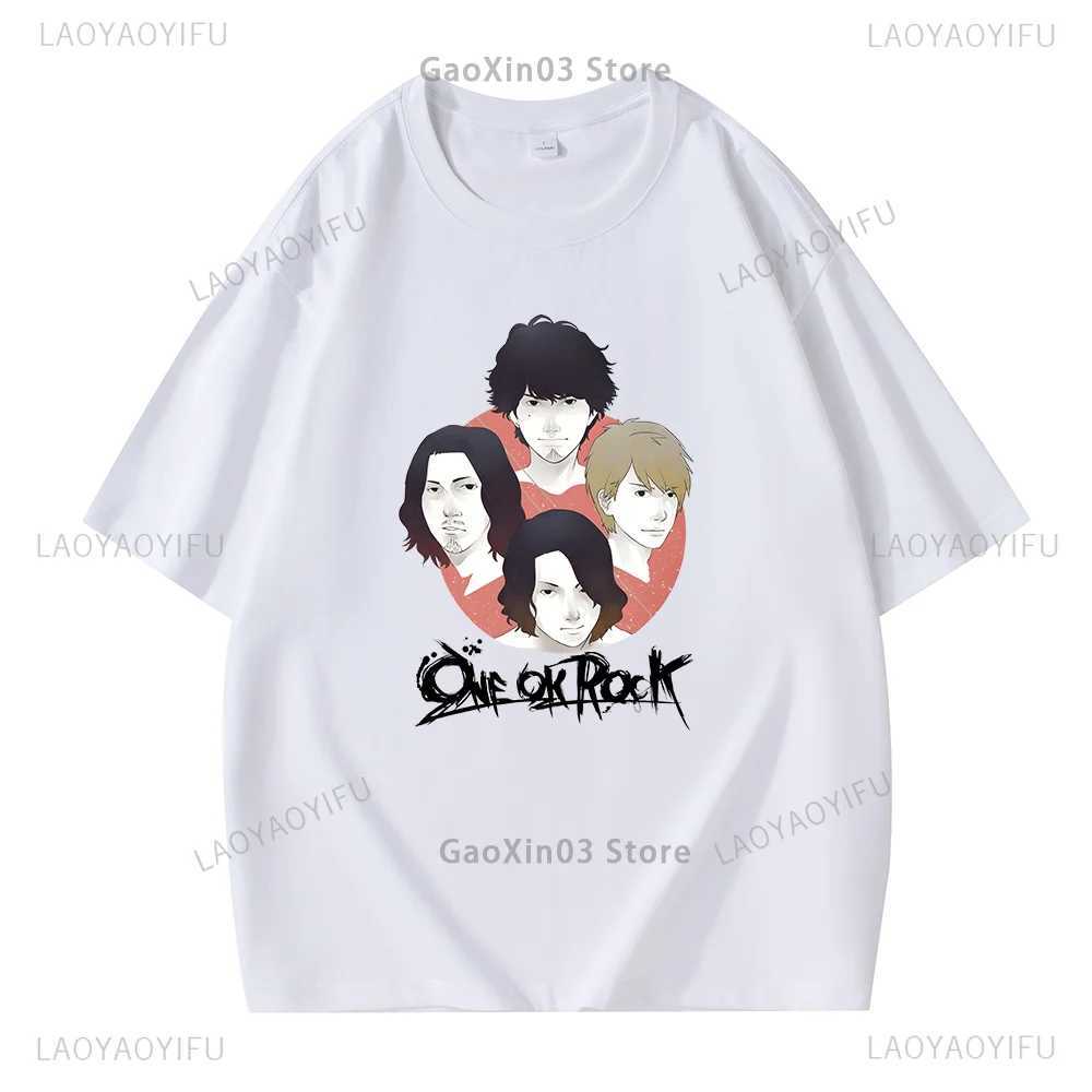 One Ok Rock Shirt Japanese Rock Band Printed Top Fashion Hipster T-shirt Graphite T-shirt Womens Clothing Cotton T-shirt X250324
