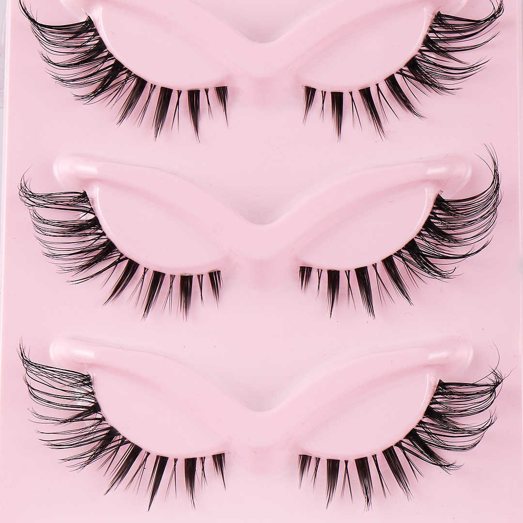 5 pairs of slanted flying fox false eyelashes naturally thick and curled simulating cat eye eyelashes W250324