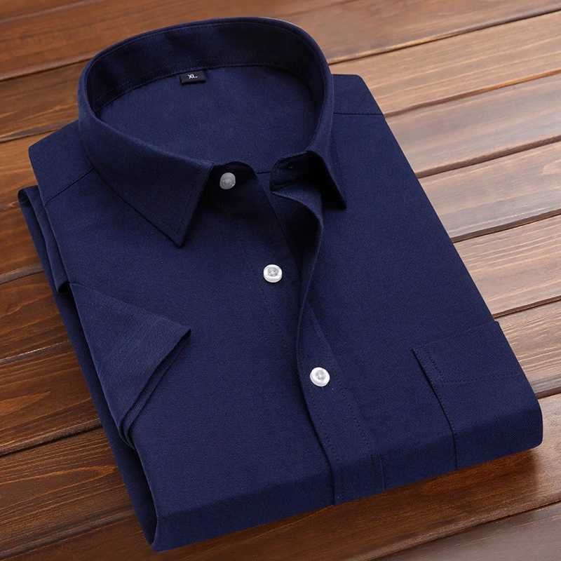 Summer new mens solid color casual short sleeved Korean ultra-thin mens short sleeved shirt X250324